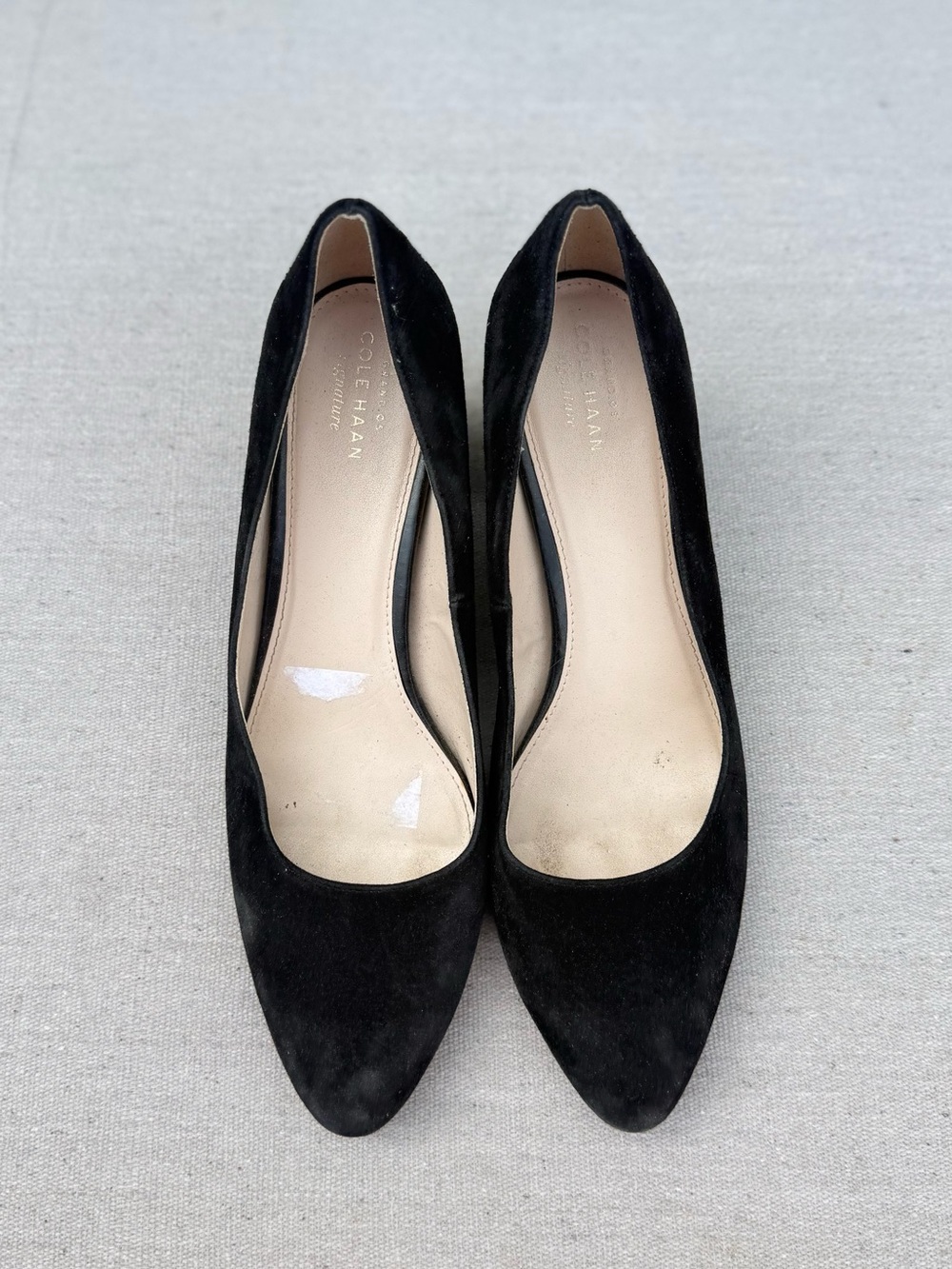 Cole Haan Black Suede Pointed-Toe Pumps